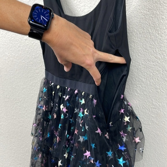 NWT Betsey Johnson Rainbow Star Metallic Tiered Tulle Mini Dress Whimsical Sz S - Picture 6 of 14